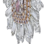 Diamond Earring In 18K White & Rose Gold GIA 2336732178 0.50 Cts Rectngl Brlnt "PINKISH BR" SI1, GIA 7311200016 0.51 Cts Rectngl Brlnt "PNK BR" SI1