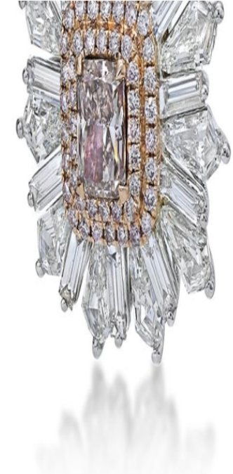 Diamond Earring In 18K White & Rose Gold GIA 2336732178 0.50 Cts Rectngl Brlnt "PINKISH BR" SI1, GIA 7311200016 0.51 Cts Rectngl Brlnt "PNK BR" SI1