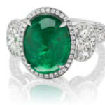 Emerald 6.9 Center Design Ring In 18K Gold With Diamond