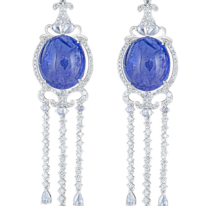 Tanzanite 38.33 Dangle Earring In 18K Gold With Diamond
