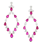 Waterdrop Ruby And Diamond Earrings