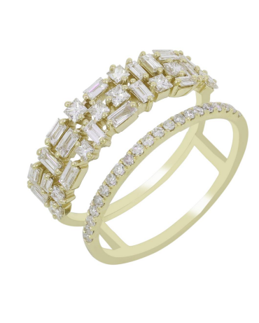 Split Shank Diamond Ring In 18K Gold